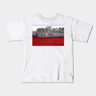 Tower of London Red Poppies Kids T-Shirt